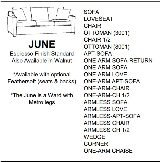 Stylus Sofas JUNE SOFA