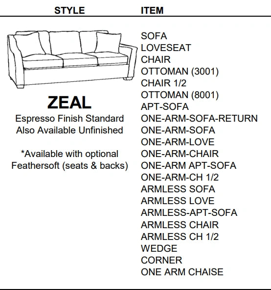Stylus Sofas ZEAL SOFA