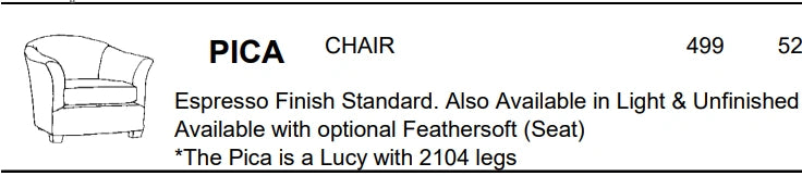 Stylus Sofas PICA CHAIR