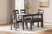 Bridson Dining Table and Chairs with Bench (Set of 6) - Coastal Roots Furniture (Courtenay, BC)
