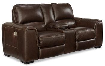 Alessandro Power Reclining Loveseat with Console - Coastal Roots Furniture (Courtenay, BC)