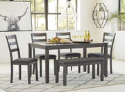 Bridson Dining Table and Chairs with Bench (Set of 6) - Coastal Roots Furniture (Courtenay, BC)