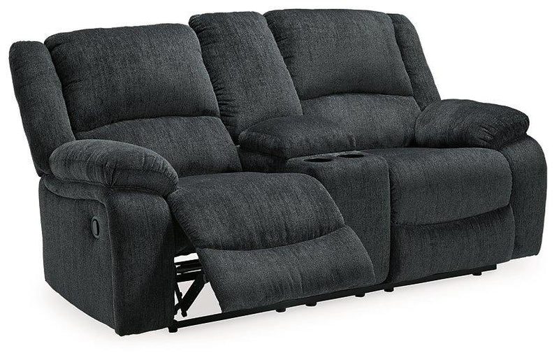 Draycoll Reclining Loveseat with Console - Coastal Roots Furniture (Courtenay, BC)