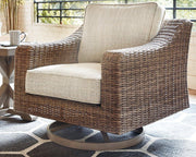Beachcroft Outdoor Swivel Lounge with Cushion - Coastal Roots Furniture (Courtenay, BC)