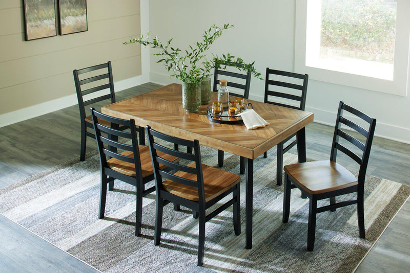 Blondon Dining Table and 6 Chairs (Set of 7) - Coastal Roots Furniture (Courtenay, BC)