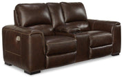 Alessandro Power Reclining Loveseat with Console - Coastal Roots Furniture (Courtenay, BC)