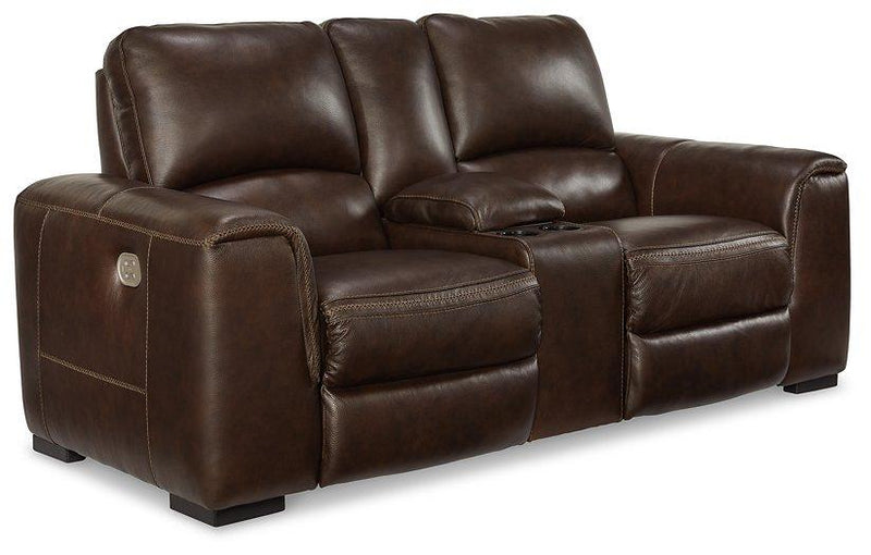 Alessandro Power Reclining Loveseat with Console - Coastal Roots Furniture (Courtenay, BC)
