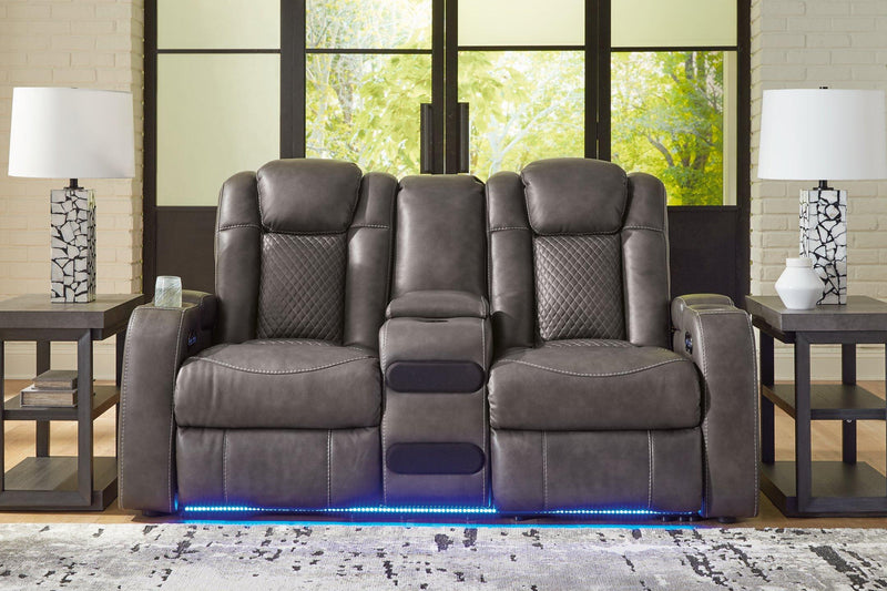 Fyne-Dyme Power Reclining Loveseat with Console - Coastal Roots Furniture (Courtenay, BC)