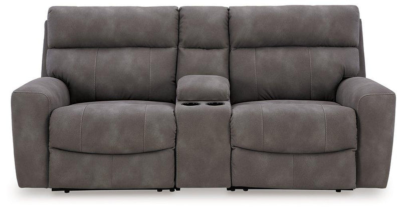 Next-Gen DuraPella Power Reclining Sectional Loveseat with Console - Coastal Roots Furniture (Courtenay, BC)