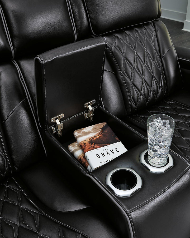 Boyington Power Reclining Loveseat with Console - Coastal Roots Furniture (Courtenay, BC)