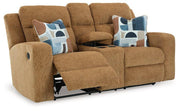 Kanlow Reclining Loveseat with Console - Coastal Roots Furniture (Courtenay, BC)
