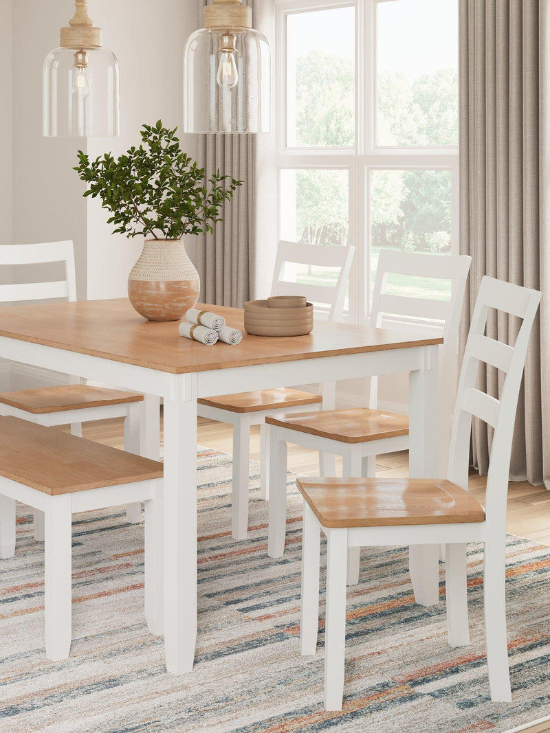 Gesthaven Dining Table with 4 Chairs and Bench (Set of 6) - Coastal Roots Furniture (Courtenay, BC)