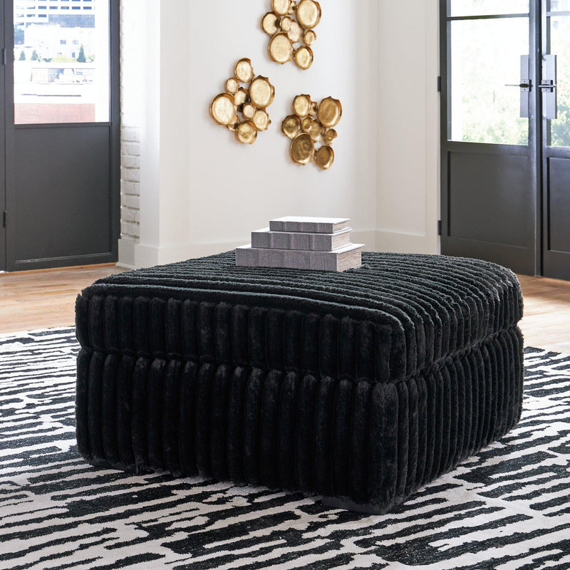 Midnight-Madness Oversized Accent Ottoman - Coastal Roots Furniture (Courtenay, BC)