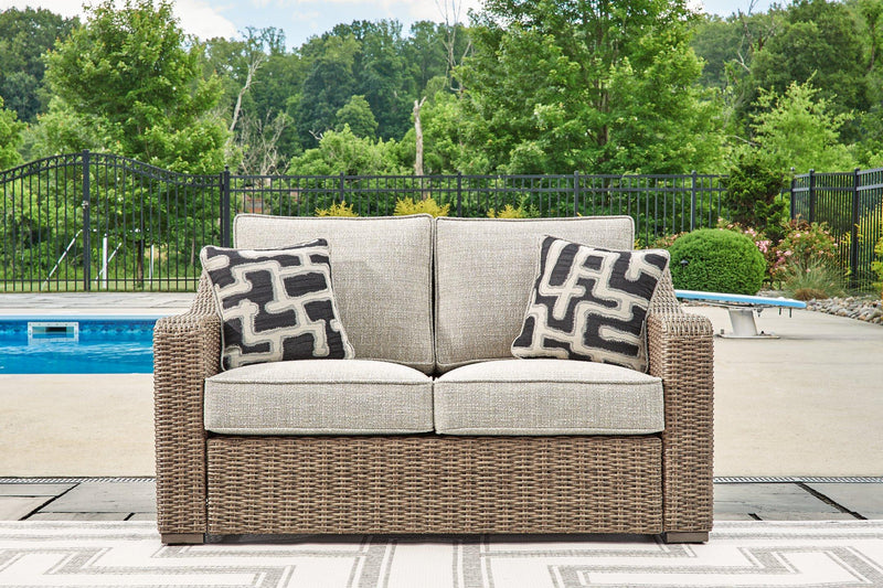 Beachcroft Outdoor Loveseat with Cushion - Coastal Roots Furniture (Courtenay, BC)