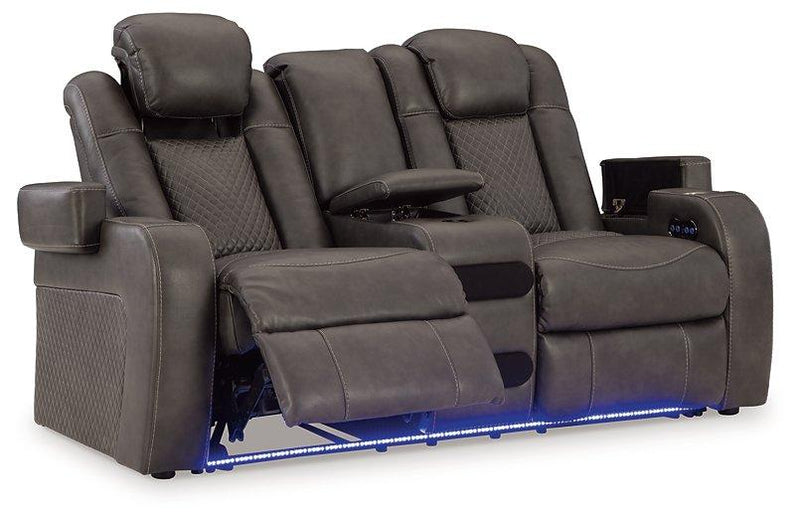 Fyne-Dyme Power Reclining Loveseat with Console - Coastal Roots Furniture (Courtenay, BC)