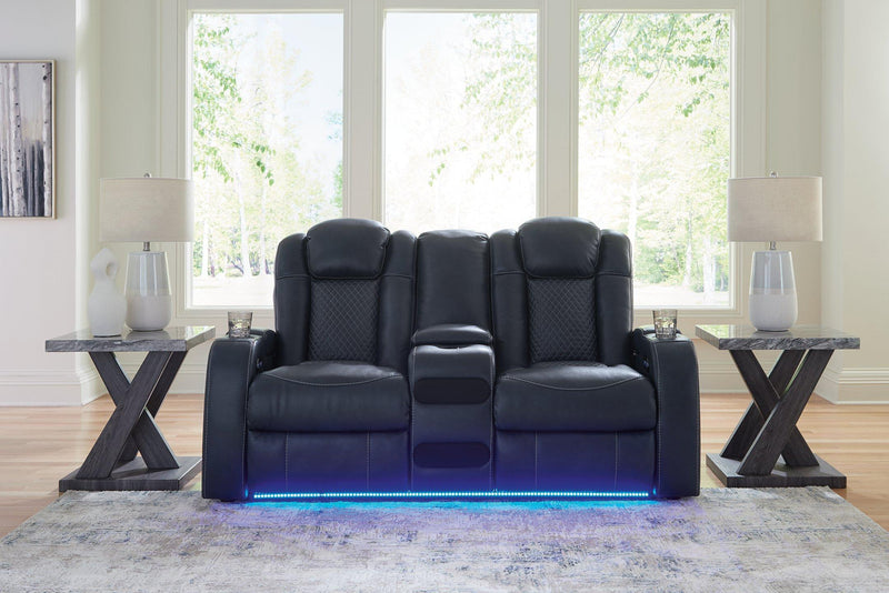 Fyne-Dyme Power Reclining Loveseat with Console - Coastal Roots Furniture (Courtenay, BC)