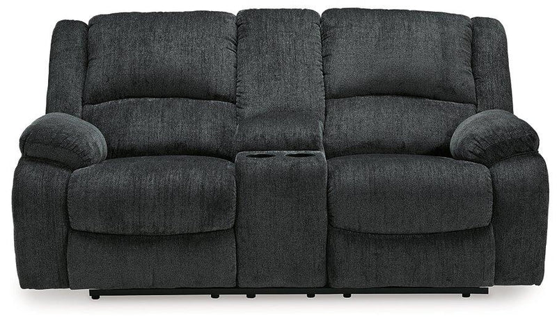 Draycoll Reclining Loveseat with Console - Coastal Roots Furniture (Courtenay, BC)