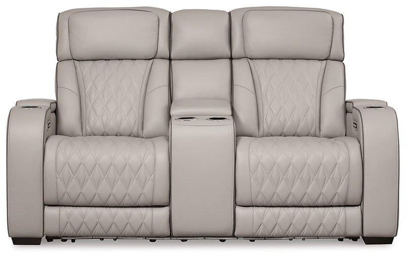 Boyington Power Reclining Loveseat with Console - Coastal Roots Furniture (Courtenay, BC)