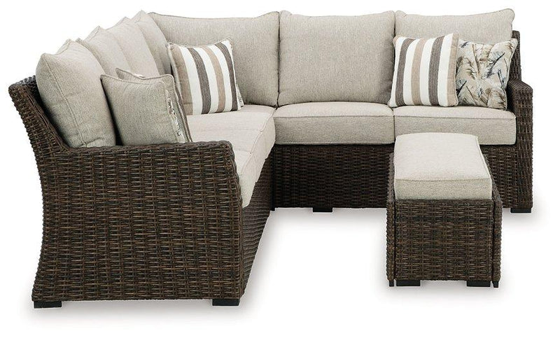 Brook Ranch Outdoor Sofa Sectional/Bench with Cushion (Set of 3) - Coastal Roots Furniture (Courtenay, BC)