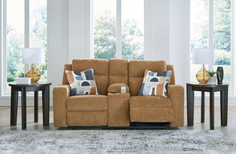 Kanlow Reclining Loveseat with Console - Coastal Roots Furniture (Courtenay, BC)