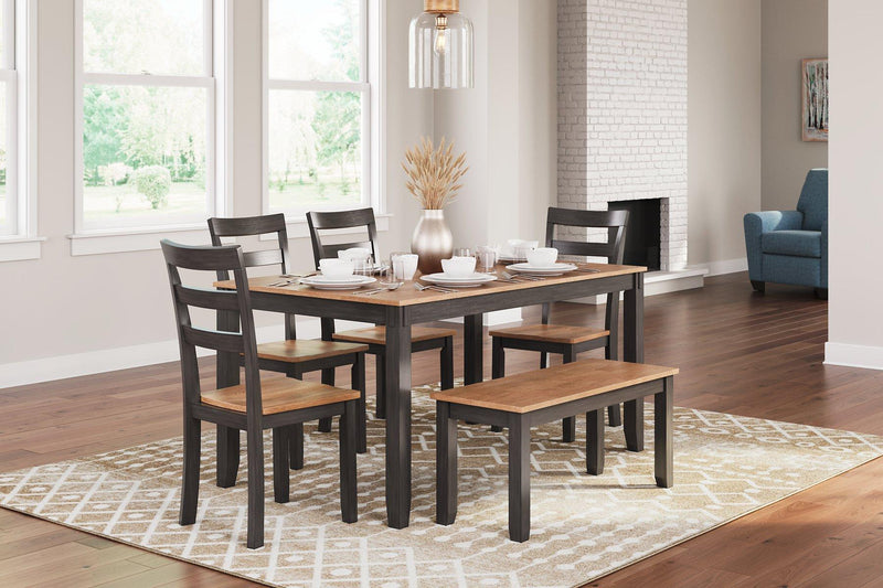 Gesthaven Dining Table with 4 Chairs and Bench (Set of 6) - Coastal Roots Furniture (Courtenay, BC)