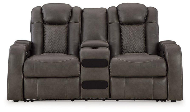 Fyne-Dyme Power Reclining Loveseat with Console - Coastal Roots Furniture (Courtenay, BC)