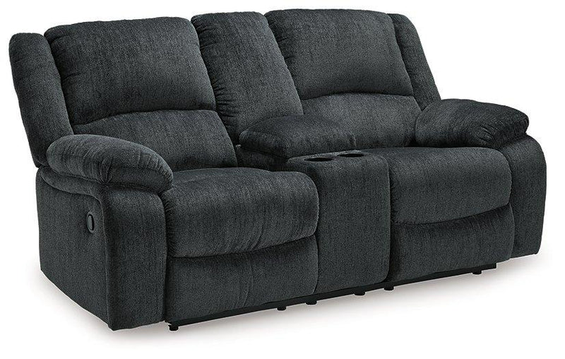 Draycoll Reclining Loveseat with Console - Coastal Roots Furniture (Courtenay, BC)