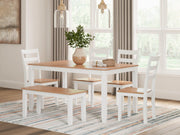 Gesthaven Dining Table with 4 Chairs and Bench (Set of 6) - Coastal Roots Furniture (Courtenay, BC)