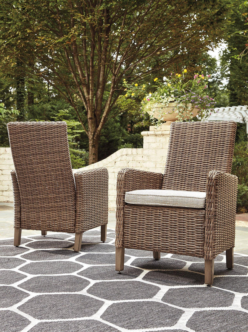 Beachcroft Outdoor Arm Chair with Cushion (Set of 2) - Coastal Roots Furniture (Courtenay, BC)