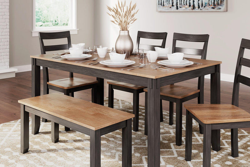 Gesthaven Dining Table with 4 Chairs and Bench (Set of 6) - Coastal Roots Furniture (Courtenay, BC)