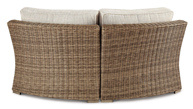 Beachcroft Outdoor Curved Corner Chair with Cushion - Coastal Roots Furniture (Courtenay, BC)