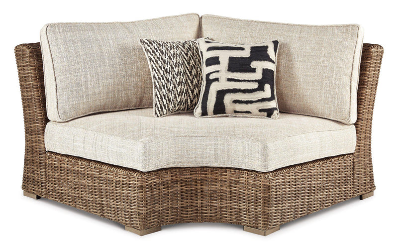Beachcroft Outdoor Curved Corner Chair with Cushion - Coastal Roots Furniture (Courtenay, BC)