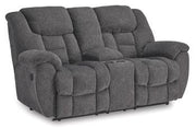 Foreside Reclining Loveseat with Console - Coastal Roots Furniture (Courtenay, BC)