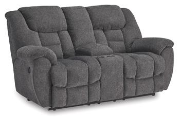 Foreside Reclining Loveseat with Console - Coastal Roots Furniture (Courtenay, BC)