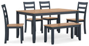 Gesthaven Dining Table with 4 Chairs and Bench (Set of 6) - Coastal Roots Furniture (Courtenay, BC)