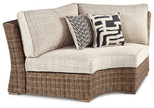 Beachcroft Outdoor Curved Corner Chair with Cushion - Coastal Roots Furniture (Courtenay, BC)