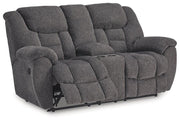 Foreside Reclining Loveseat with Console - Coastal Roots Furniture (Courtenay, BC)