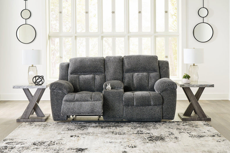 Frohn Reclining Loveseat with Console - Coastal Roots Furniture (Courtenay, BC)