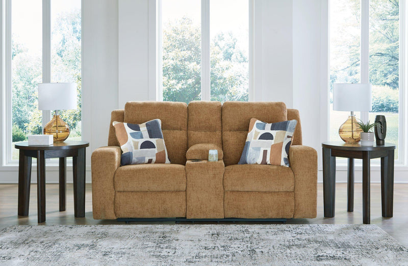Kanlow Reclining Loveseat with Console - Coastal Roots Furniture (Courtenay, BC)