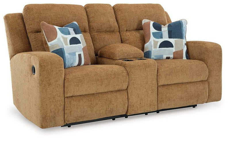 Kanlow Reclining Loveseat with Console - Coastal Roots Furniture (Courtenay, BC)