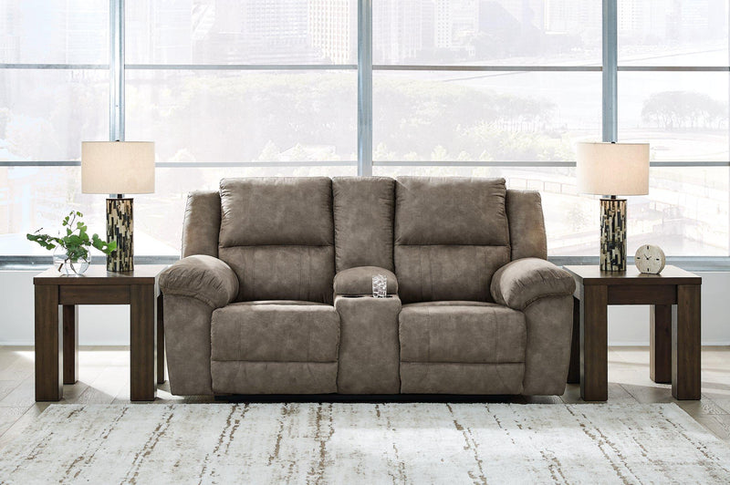 Laresview Reclining Loveseat with Console - Coastal Roots Furniture (Courtenay, BC)