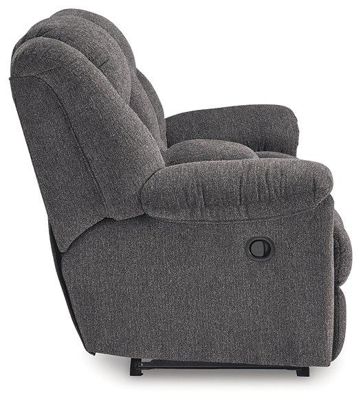 Foreside Reclining Loveseat with Console - Coastal Roots Furniture (Courtenay, BC)