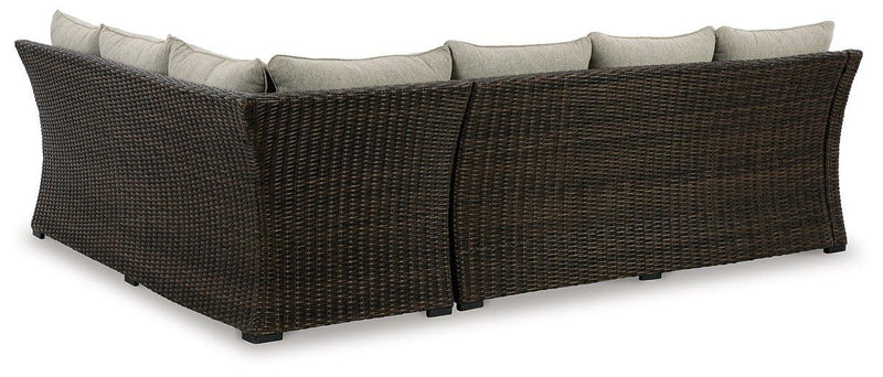Brook Ranch Outdoor Sofa Sectional/Bench with Cushion (Set of 3) - Coastal Roots Furniture (Courtenay, BC)