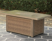 Beachcroft Beachcroft Fire Pit Table with Four Nuvella Swivel Lounge Chairs - Coastal Roots Furniture (Courtenay, BC)