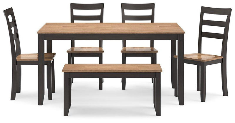Gesthaven Dining Table with 4 Chairs and Bench (Set of 6) - Coastal Roots Furniture (Courtenay, BC)