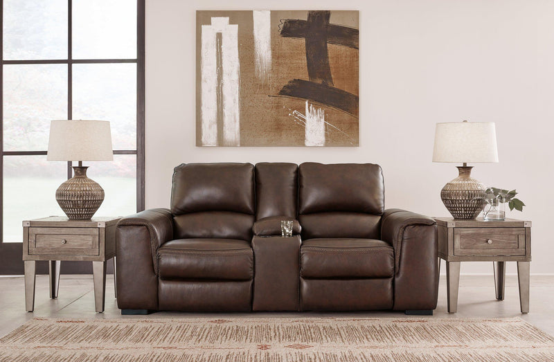 Alessandro Power Reclining Loveseat with Console - Coastal Roots Furniture (Courtenay, BC)