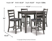Bridson Counter Height Dining Table and Bar Stools (Set of 5) - Coastal Roots Furniture (Courtenay, BC)