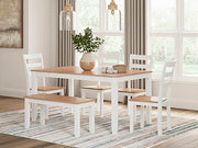 Gesthaven Dining Table with 4 Chairs and Bench (Set of 6) - Coastal Roots Furniture (Courtenay, BC)