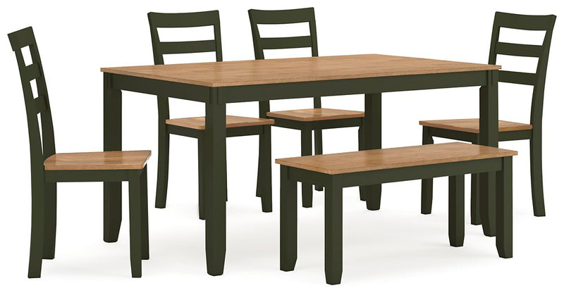 Gesthaven Dining Table with 4 Chairs and Bench (Set of 6) - Coastal Roots Furniture (Courtenay, BC)