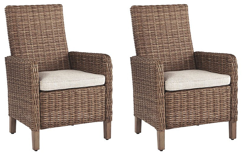 Beachcroft Outdoor Arm Chair with Cushion (Set of 2) - Coastal Roots Furniture (Courtenay, BC)